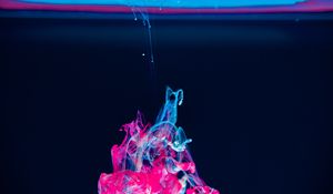 Preview wallpaper liquid, paint, macro, blue, pink