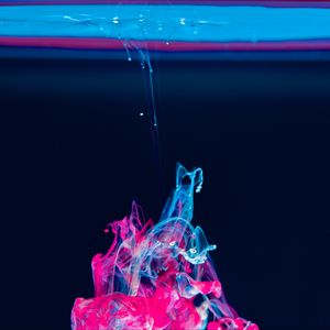 Preview wallpaper liquid, paint, macro, blue, pink
