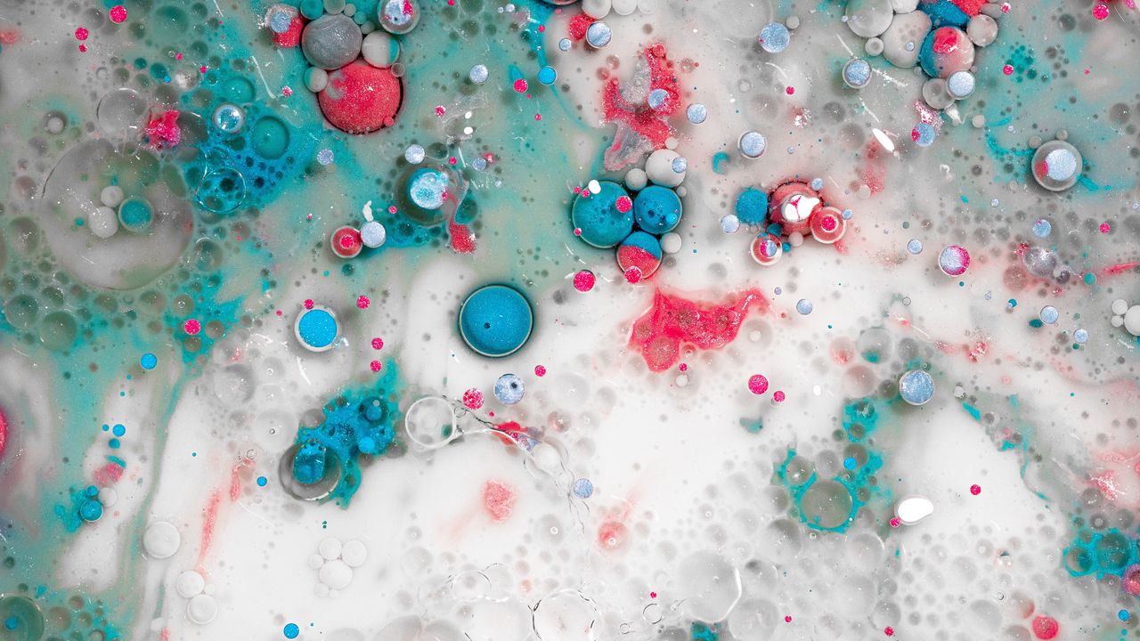 Wallpaper liquid, paint, mixing, bubbles, abstraction