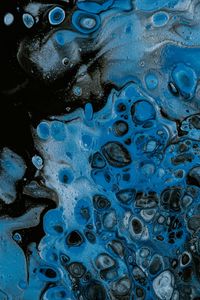 Preview wallpaper liquid, paint, spots, stains, abstraction, blue