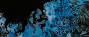 Preview wallpaper liquid, paint, spots, stains, abstraction, blue