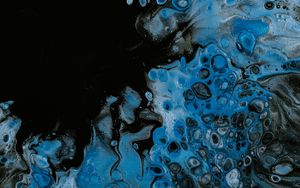 Preview wallpaper liquid, paint, spots, stains, abstraction, blue
