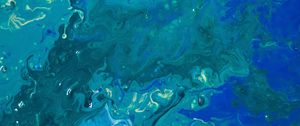 Preview wallpaper liquid, paint, stains, fluid art, blue