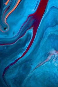 Preview wallpaper liquid, paint, stains, spots, blue, art