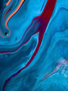 Preview wallpaper liquid, paint, stains, spots, blue, art