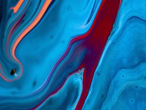 Preview wallpaper liquid, paint, stains, spots, blue, art