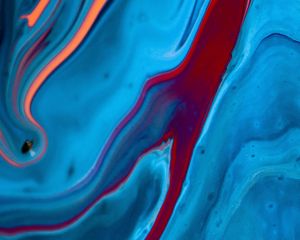 Preview wallpaper liquid, paint, stains, spots, blue, art