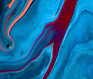 Preview wallpaper liquid, paint, stains, spots, blue, art