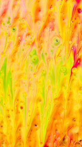 Preview wallpaper liquid, paint, stains, fluid art, abstraction, yellow