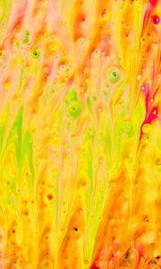 Preview wallpaper liquid, paint, stains, fluid art, abstraction, yellow