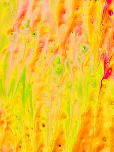 Preview wallpaper liquid, paint, stains, fluid art, abstraction, yellow
