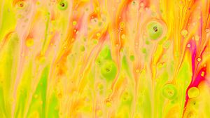 Preview wallpaper liquid, paint, stains, fluid art, abstraction, yellow