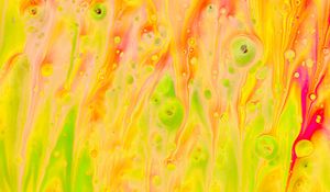 Preview wallpaper liquid, paint, stains, fluid art, abstraction, yellow