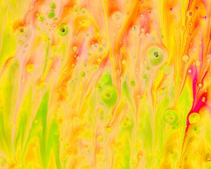 Preview wallpaper liquid, paint, stains, fluid art, abstraction, yellow