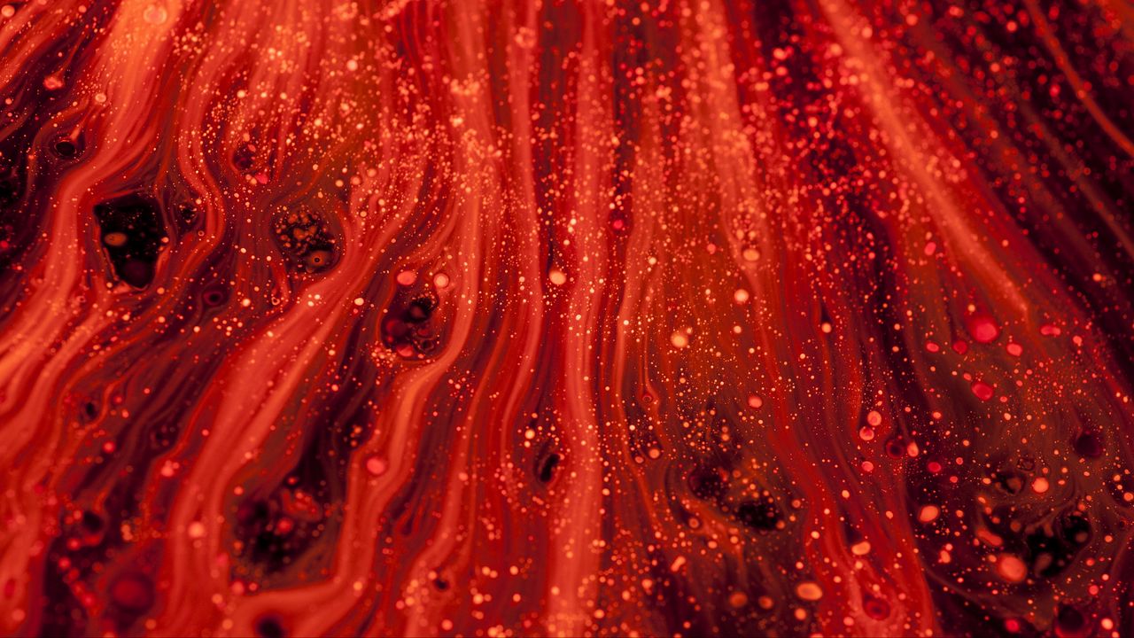 Wallpaper liquid, sequins, red, bright