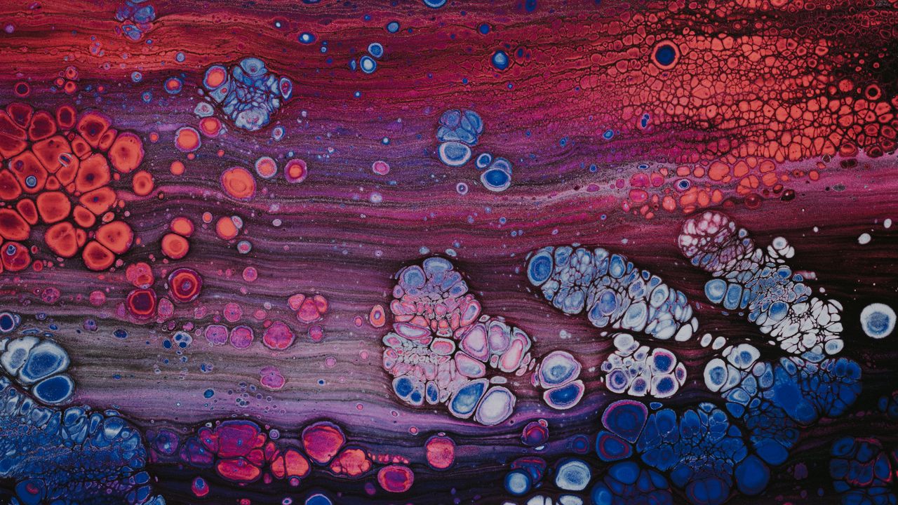 Wallpaper liquid, spots, paint, abstraction, multi-colored