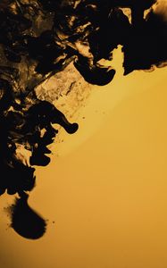 Preview wallpaper liquid, stains, abstraction, yellow, black