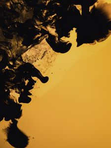 Preview wallpaper liquid, stains, abstraction, yellow, black