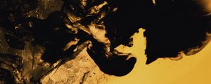 Preview wallpaper liquid, stains, abstraction, yellow, black