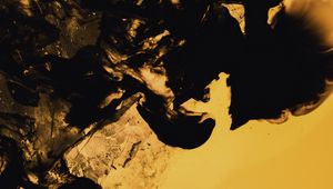 Preview wallpaper liquid, stains, abstraction, yellow, black