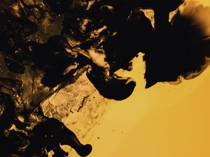Preview wallpaper liquid, stains, abstraction, yellow, black