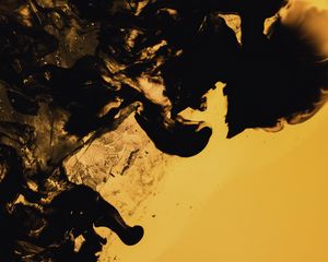 Preview wallpaper liquid, stains, abstraction, yellow, black