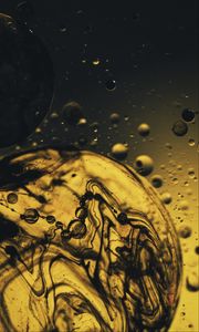 Preview wallpaper liquid, stains, mixing, abstraction, yellow