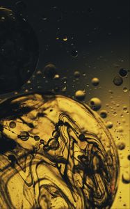 Preview wallpaper liquid, stains, mixing, abstraction, yellow