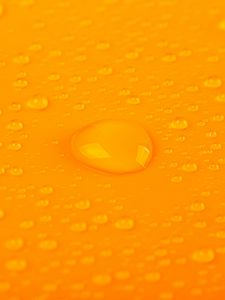 Preview wallpaper liquid, water, drops, wet, macro, yellow
