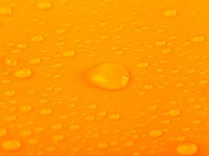 Preview wallpaper liquid, water, drops, wet, macro, yellow