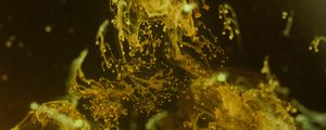 Preview wallpaper liquid, yellow, spray, macro