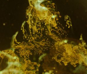 Preview wallpaper liquid, yellow, spray, macro