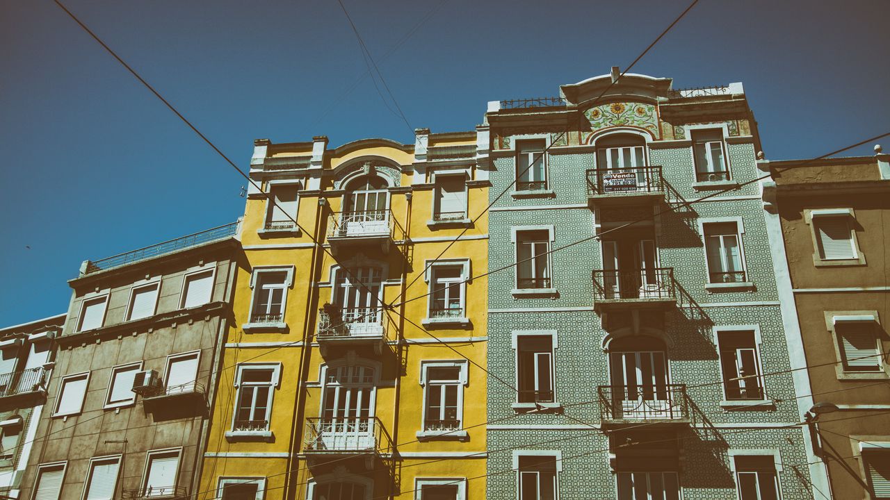 Wallpaper lisbon, portugal, buildings, windows
