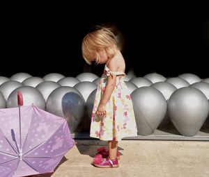 Preview wallpaper little girl, umbrella, mood