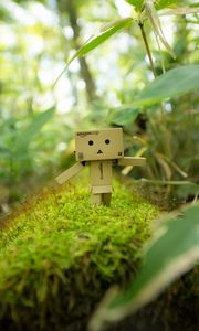 Preview wallpaper little man, moss, macro, blur, green