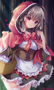 Preview wallpaper little red riding hood, girl, glance, anime, art