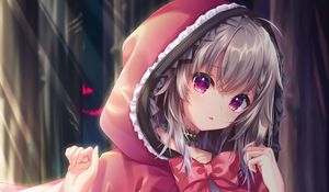 Preview wallpaper little red riding hood, girl, glance, anime, art