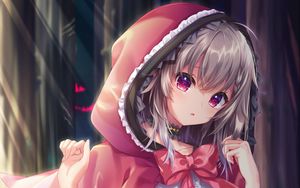 Preview wallpaper little red riding hood, girl, glance, anime, art