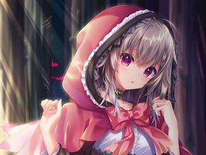 Preview wallpaper little red riding hood, girl, glance, anime, art