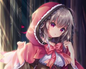 Preview wallpaper little red riding hood, girl, glance, anime, art