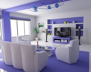 Preview wallpaper living, graphics, design, interior, sofa, chair, cinema, chandelier