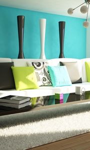 Preview wallpaper living room, bathroom, furniture, bright, modern