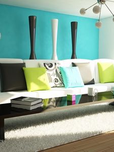 Preview wallpaper living room, bathroom, furniture, bright, modern