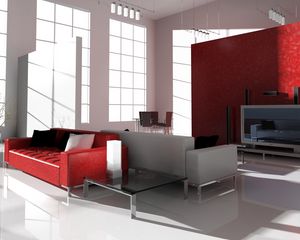 Preview wallpaper living room, bathroom, sofa, screen, style, modernism