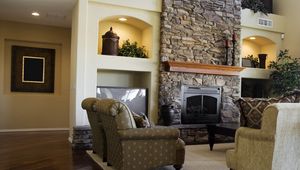 Preview wallpaper living room, chair, fireplace, style, walls, interior