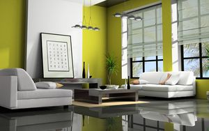 Preview wallpaper living room, chair, picture, style, design