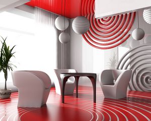 Preview wallpaper living room, chair, table, comfort, interior, modern