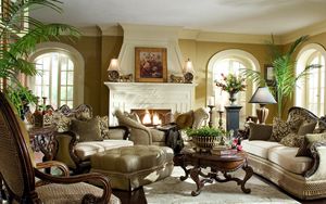 Preview wallpaper living room, furniture, antique, beautiful, interior