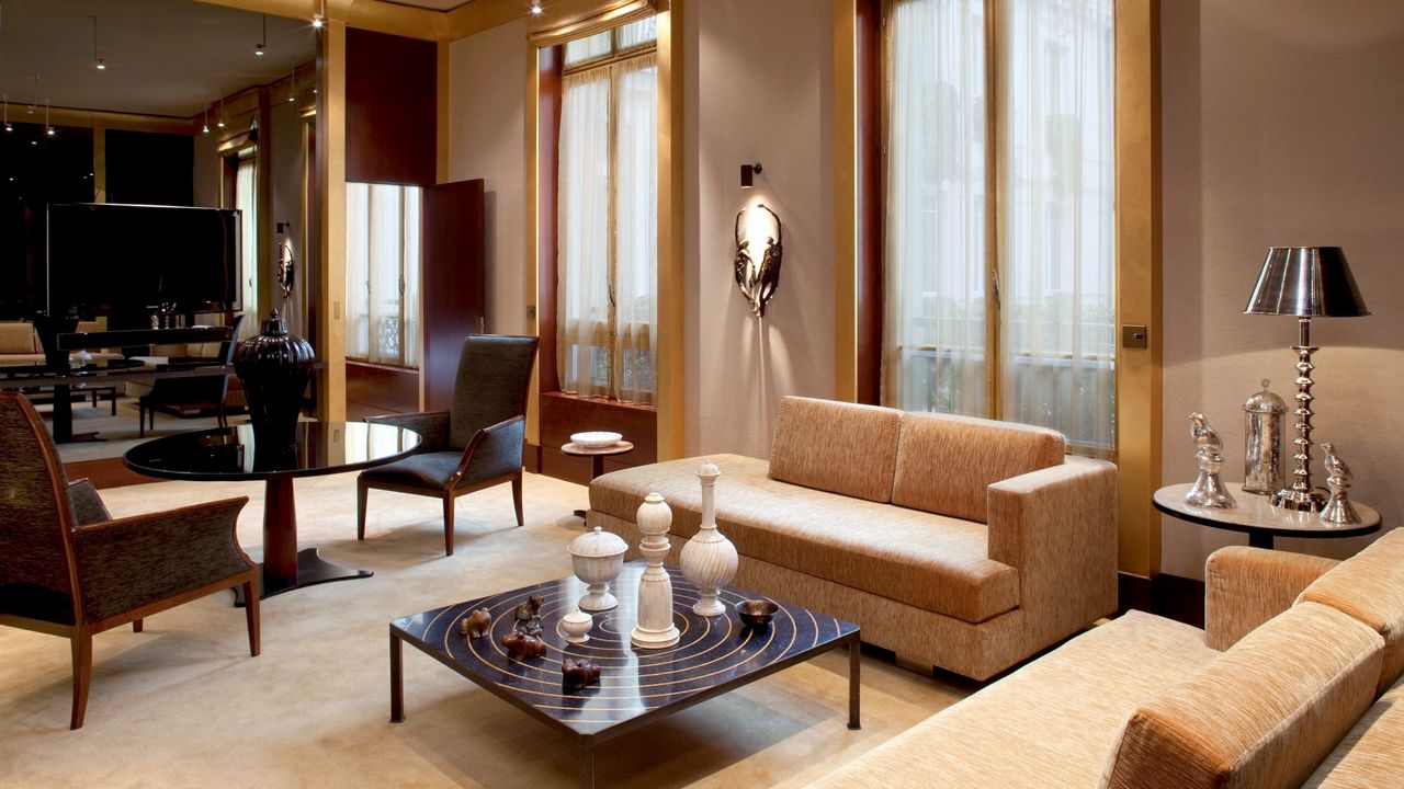 Wallpaper living room, furniture, sofa, table, comfort, design