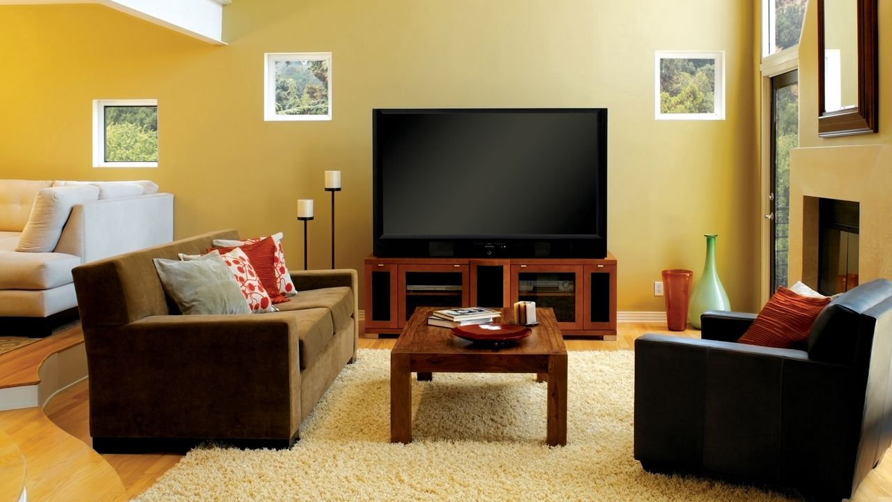 Wallpaper living room, furniture, sofa, rug, style, comfort